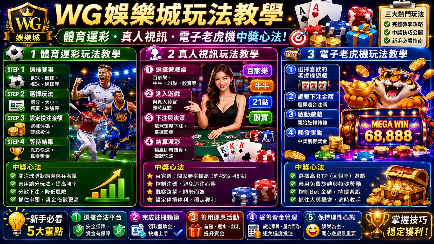 WG娛樂城各類熱門遊戲玩法與策略教學